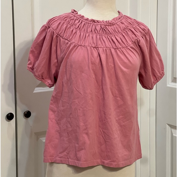 EUC J. Crew Small Rose Smocked Top - Picture 2 of 6